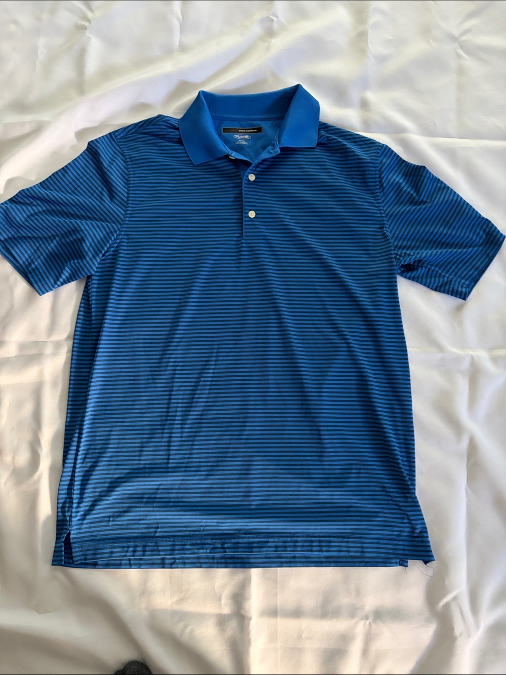 Greg Norman Collection Blue Striped Polo Shirt
